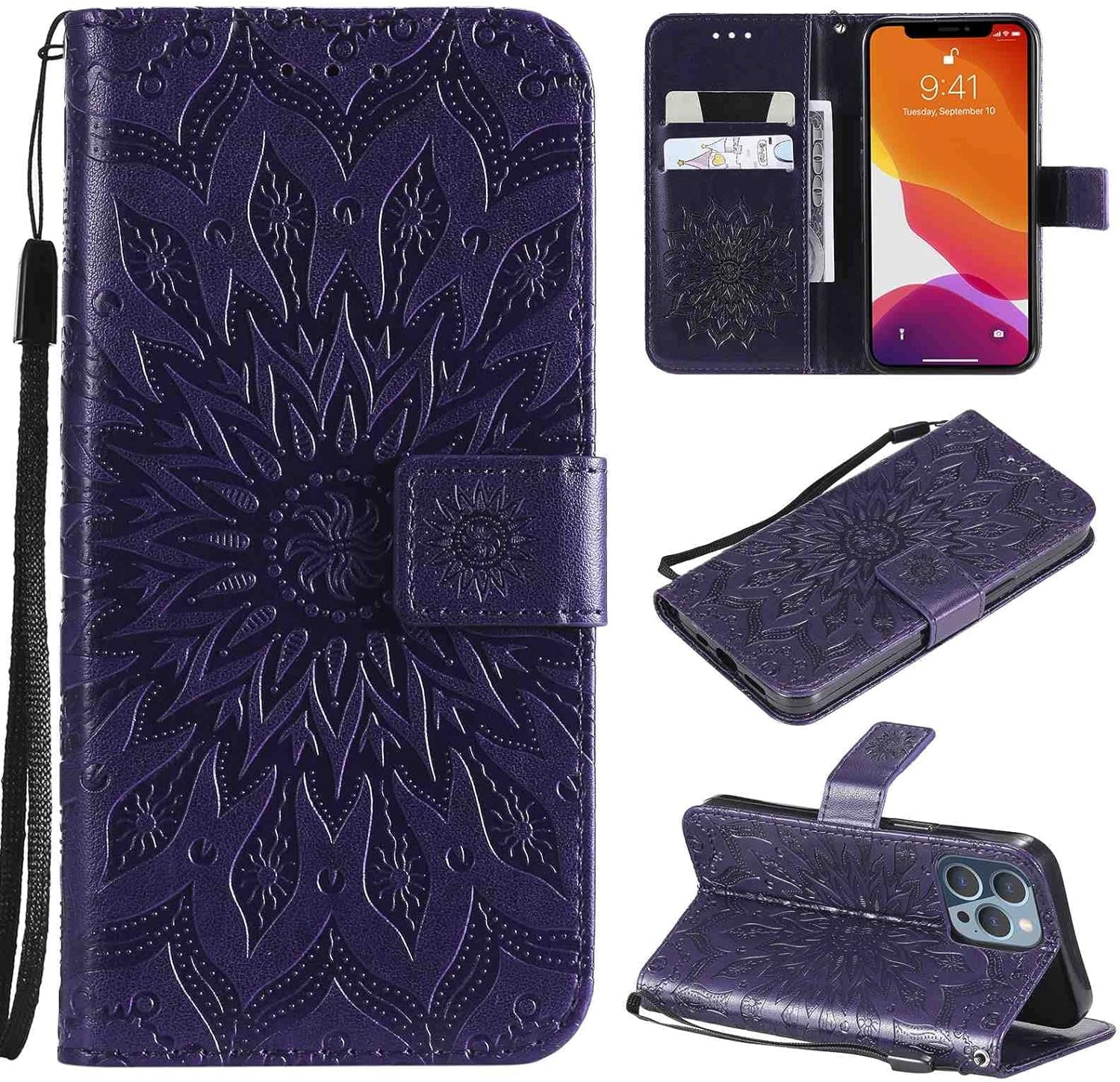 Fansipro Phone Cover Wallet Folio Case for LG V30, Premium PU Leather Slim Fit Cover for LG V30, 2 Card Slots, Exact Fitting, Blue  Fansipro Purple  
