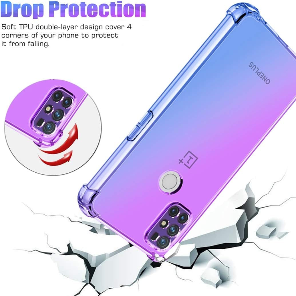 Gufuwo Case for Oneplus Nord N100 [Not Fit for Oneplus Nord N10] Cute Case Girls, Gradient Slim anti Scratch Soft TPU Phone Cover Shockproof Protective Case for Oneplus Nord N100 (Purple/Blue)  Gufuwo   