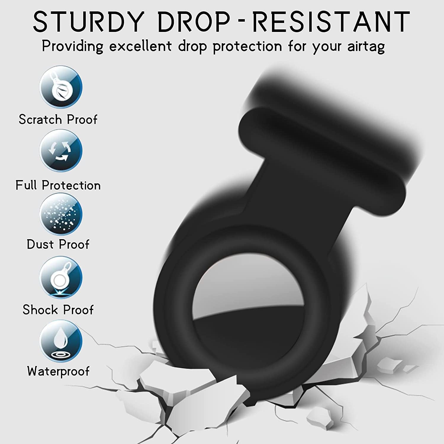 2 Pack Holder Case Compatible for Airtag Tracker, Silicone Hidden GPS Kid Airtag Holder with Invisible Pin, anti Lost Apple Air Tag Case Cover for Toddlers, Elderly, Pet, Clothing(Black and Grey)  Fzemnn   