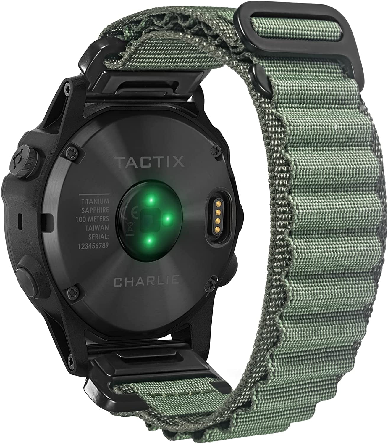 Compatible with Garmin, Rugged Woven Nylon Sport Band with G-Hook Watch Band for Fēnix/Forerunner/Vivoactive/Approach/Marq/Quatix/D2 Series Tough Replacement Band for Men  torbollo Green 22mm 