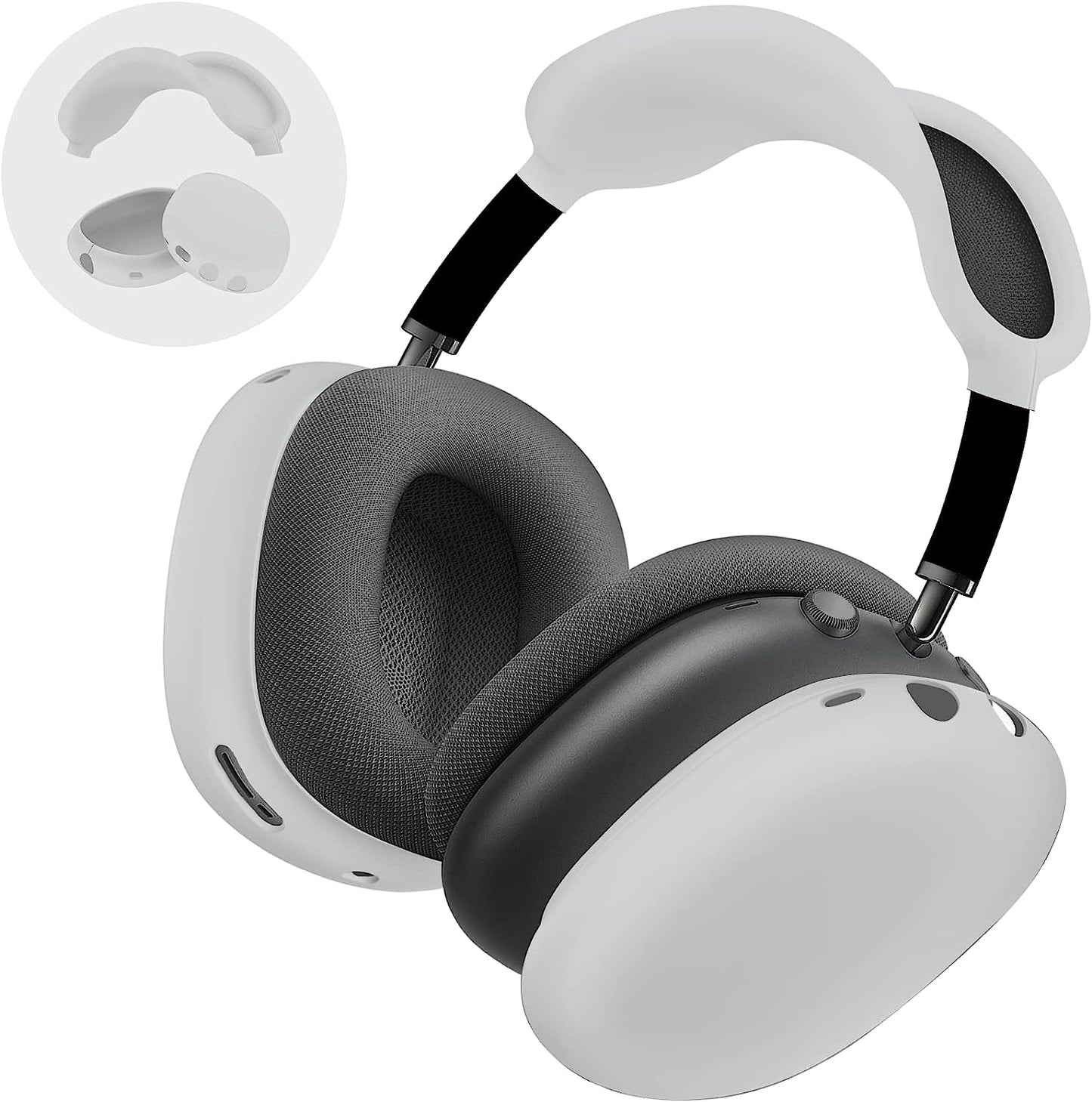 Vsagier Silicone Case for Airpods Max Headphones, Scratch-Resistant Earcup Caps and Headband Cover for Airpods Max, Airpods Max Accessory Skin Case,(Light Pink)  Vsagier N-Grey  