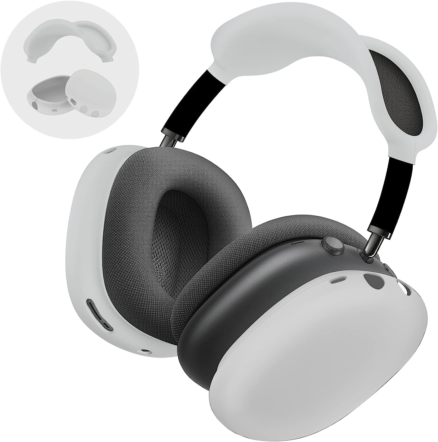 Vsagier Silicone Case for Airpods Max Headphones, Scratch-Resistant Earcup Caps and Headband Cover for Airpods Max, Airpods Max Accessory Skin Case,(Light Pink)  Vsagier N-Grey  