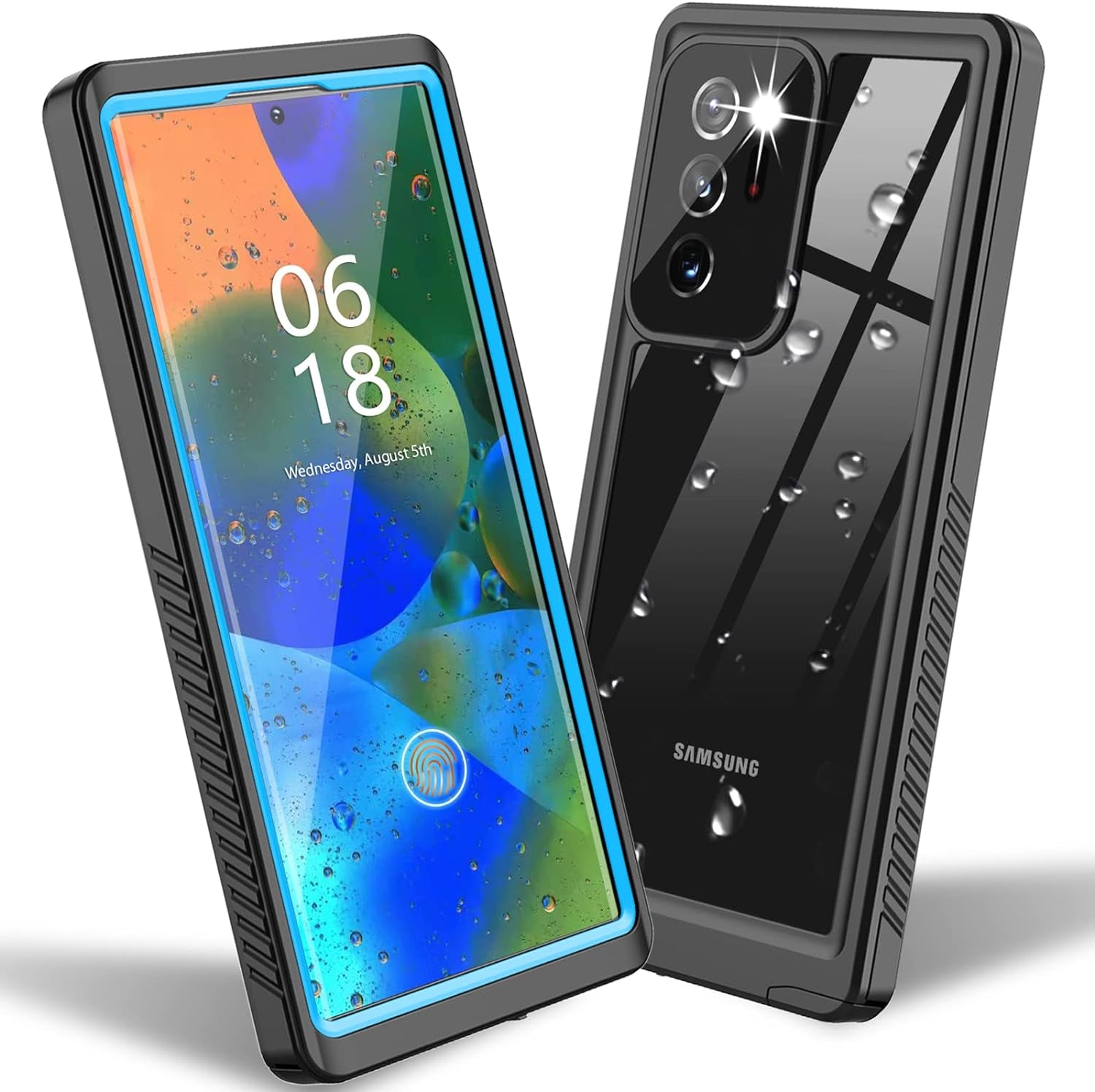 AMILIFECASES for Samsung Galaxy Note 20 Ultra Case Waterproof Shockproof,With Built in Screen Protector,Heavy Duty Protective Phone Case for Samsung Note 20 Ultra (Blue/Clear)  AMILIFECASES   