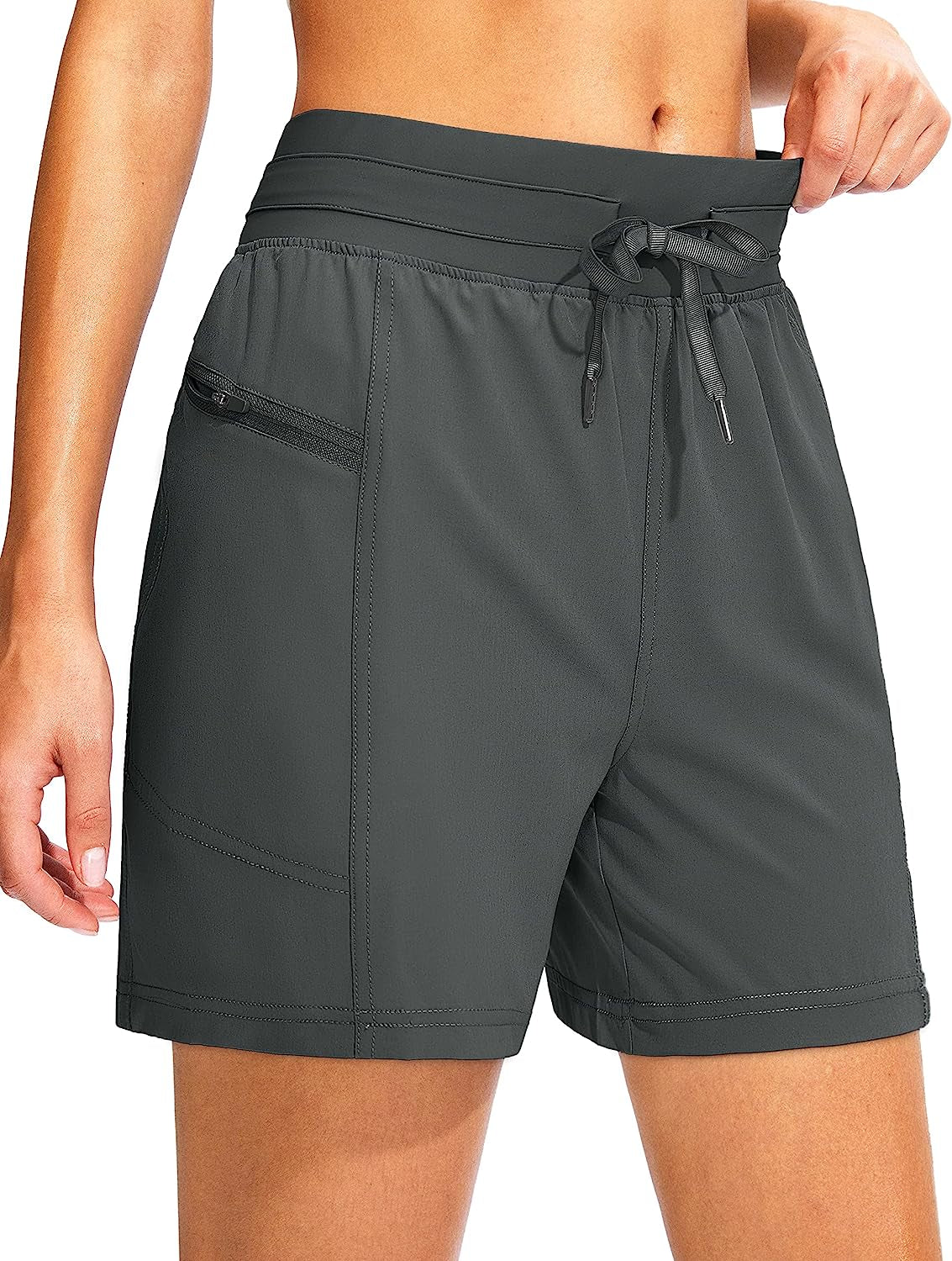 Svensker Women'S Athletic Shorts with Pockets High Waisted 5 Inch Quick Dry Gym Exercise Workout Running Shorts for Women  Svensker Grey Medium 