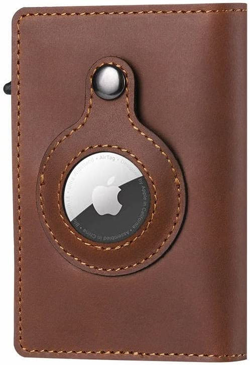 Ebhag868 Smart Card Clip Wallet with Durable One-Press, Quick-Access Card Holders, Integrates Cutting Edge Tracking & RFID Blocking Technology (Airtag NOT Included) - Brown  Generic   