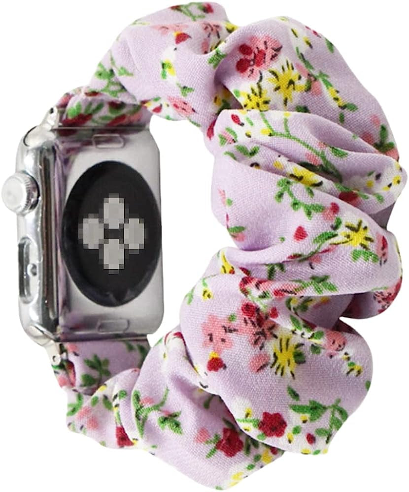 Tomcrazy Scrunchie Elastic Watchband for Apple Watch Band Series 8 7 6 5 4 3 2 1 SE Ultra, Watch Band for Iwatch 49Mm 45Mm 41Mm 38Mm 40Mm 42Mm 44Mm Strap Bracelet  Ruidou Technology Co Ltd Floral Purple 191 49mm/45mm/44mm/42mm 
