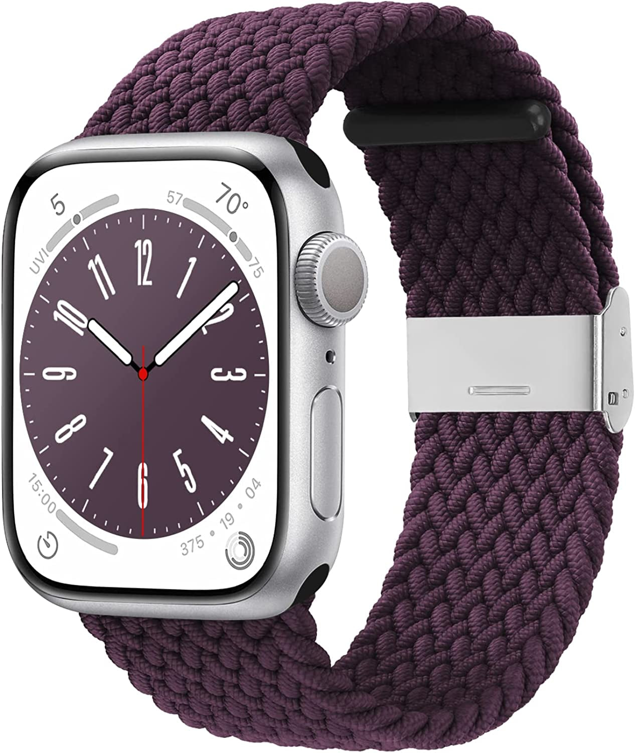 Bagoplus Compatible with Apple Watch Iwatch Bands 49Mm 38Mm 40Mm 41Mm 42Mm 44Mm 45Mm Women Men, Adjustable Braided Solo Loop Stretchable Elastics Sport for Iwatch Series 8/7/6/Se/5/4/3/2/1/Ultra  Bagoplus Purple Brown 42mm/44mm/45mm/49mm - 5.5"-8.5" 