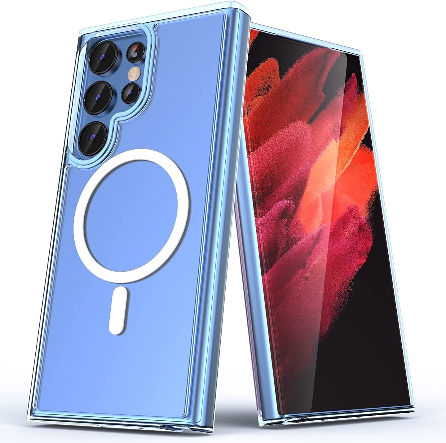 ANNGELAS Magnetic Phone Case Compatible with Samsung Galaxy S23 – Shockproof Cell Phone Case Works with Wireless Charging, Magsafe Card Wallet – Sleek Protective Case – Matte Black  ANNGELAS Clear Samsung Galaxy S22 Ultra,6.8 inch 