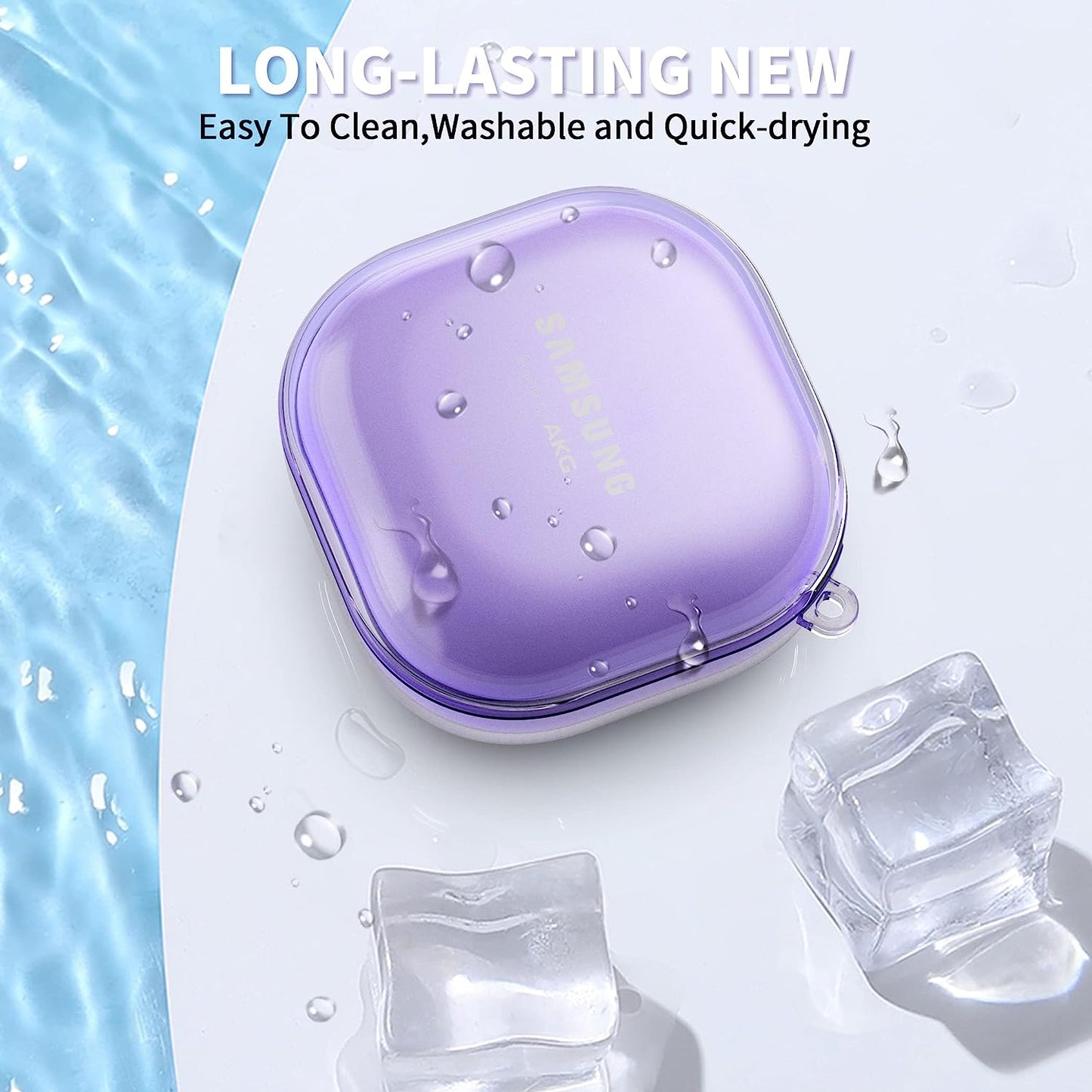 CACOE Transparent Cute Case for Samsung Galaxy Buds 2 Pro Case (2022)/ Samsung Galaxy Buds Pro (2021)/Galaxy Buds 2 /Galaxy Buds Live, Silicone Protective Earbuds Charging Cover with Keychain  CACOE   