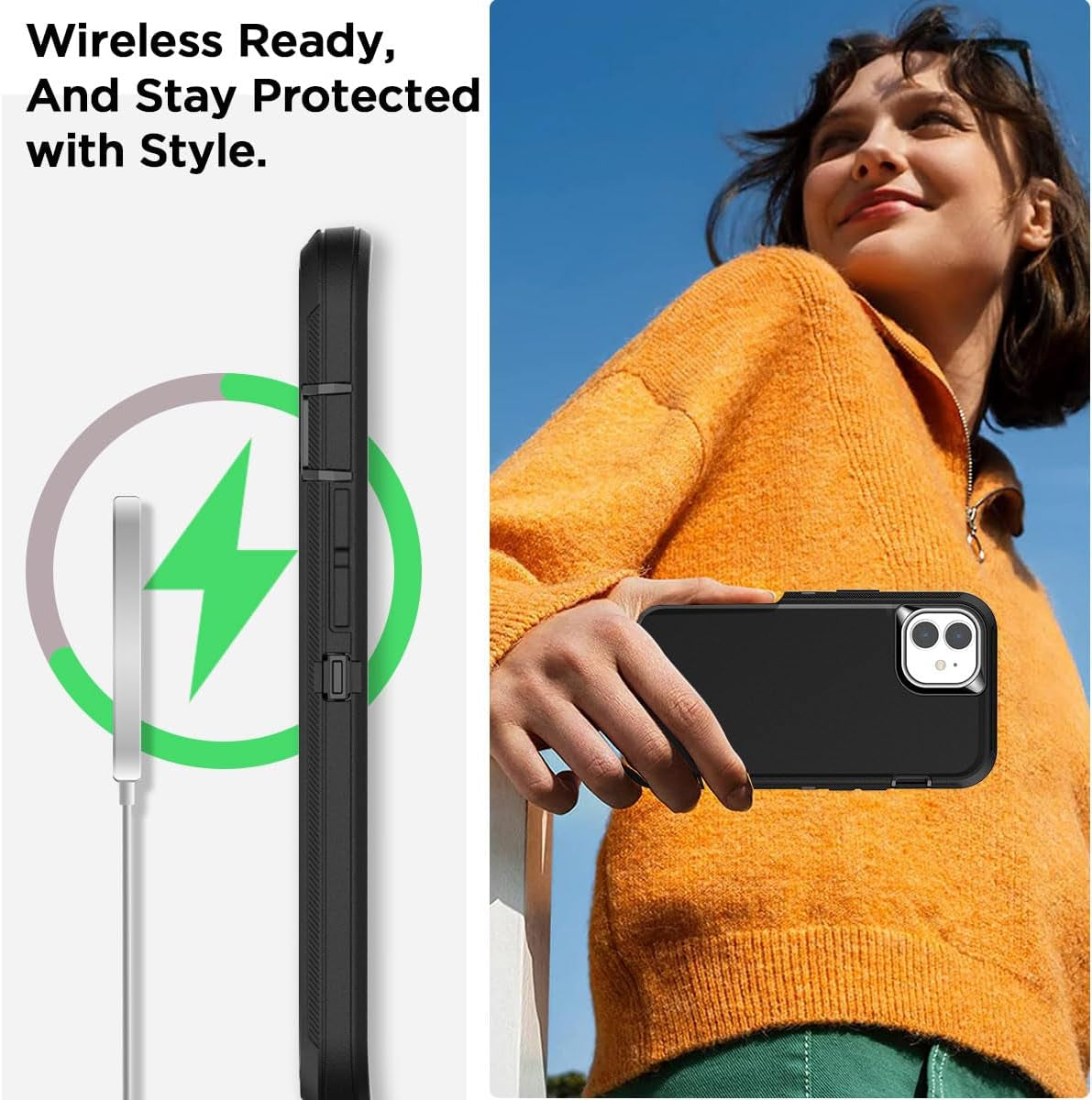 Aicase for Iphone 11 Case with Belt-Clip Holster, Heavy Duty Drop Protection Rugged Shockproof/Drop/Dust Proof 3-Layer Protective Durable Indestructible Phone Cover for Iphone 11, Black  AICase   