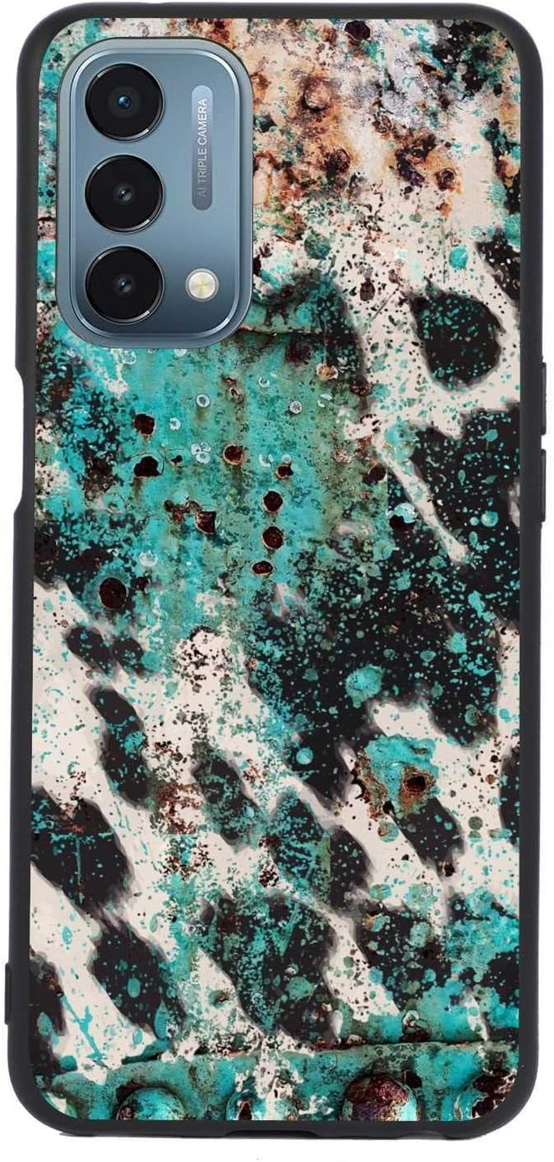 KSHSAA Designed for Oneplus Nord N200 5G Western Case, Cowboy Cowgirl Howdy Western Ranch Boho Retro for Oneplus Case Women Girls, Soft Silicone Shockproof Fashion Case for Oneplus  KSHSAA Turquoise Cowhide  