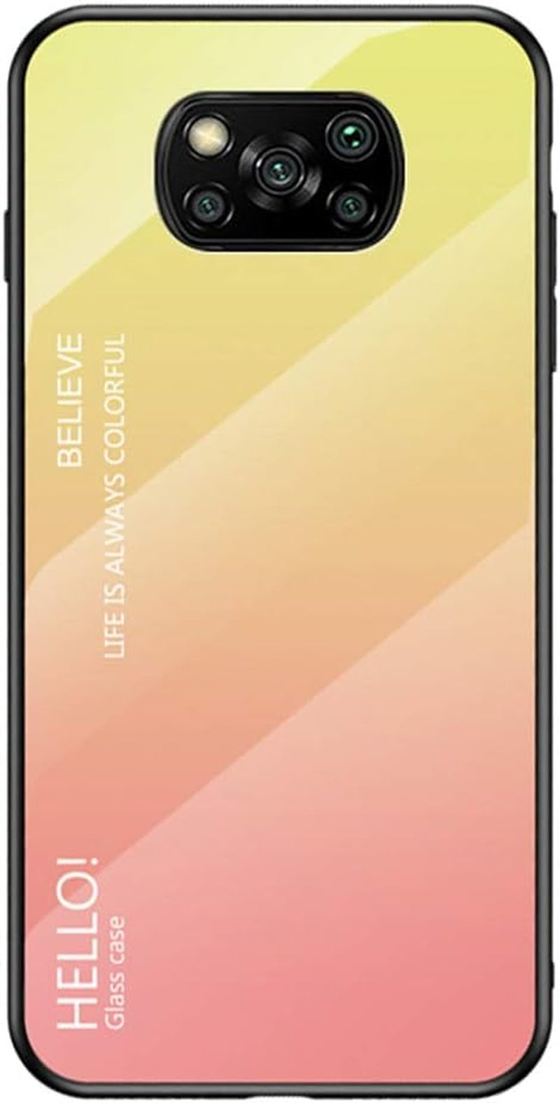 Hicaseer Xiaomi Poco X3 Case,Anti Scratch Gradient Glass Case Back Cover Soft TPU Silicone Shockproof Case for Xiaomi Poco X3 -Purple  Hicaseer Yellow Xiaomi Poco X3 6.53" 