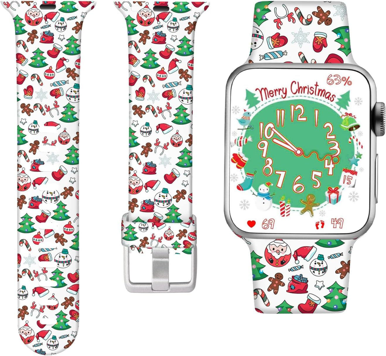 Laffav Compatible with Apple Watch Band 41Mm 40Mm 38Mm Iwatch SE & Ultra & Series 8/7/6/5/4/3/2/1 for Women Men, Sexy Leopard, S/M  Laffav White Christmas 38/40/41MM M/L 