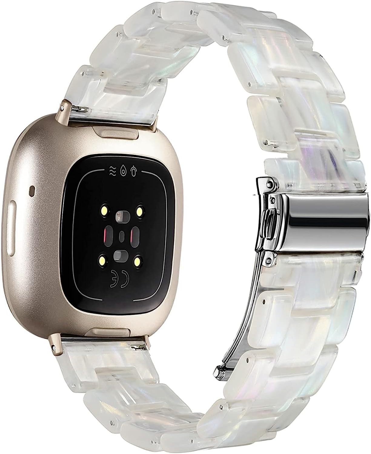 Wongeto Compatible with Fitbit Fitbit Versa 3 /Fitbit Sense Bands Women Men,Resin Bands Replacement Wristband for for Fitbit Sense & Sense and Versa 3 Smartwatch (Fluorescent Color)  Wongeto   