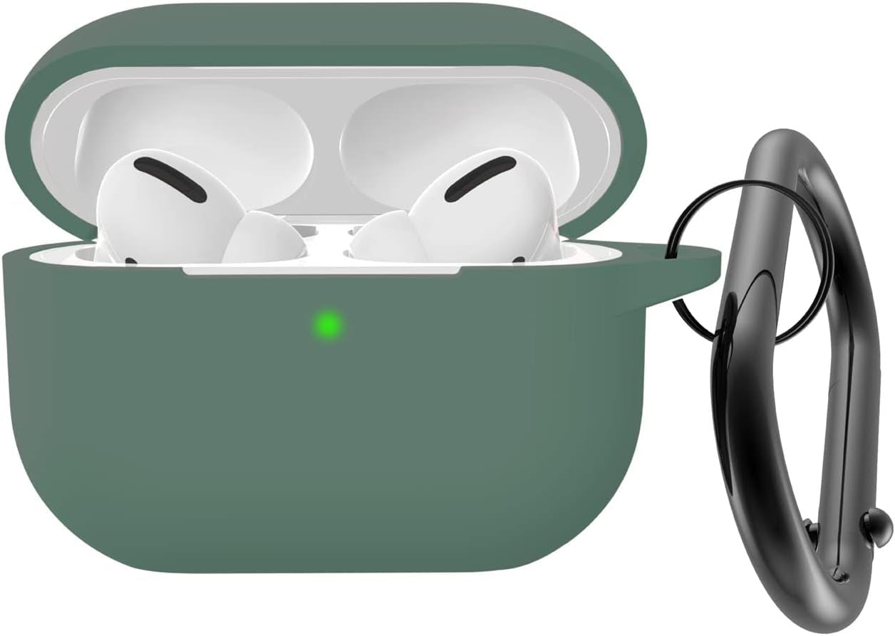 AGAOSH for Airpods Pro 2Nd Generation Case Cover with Keychain,Soft Silicone Skin Cover Protective Case for New Apple Airpods Pro Gen 2 Case 2022 Charging Case for Women Men Girl [Front LED Visible]  AGAOSH Pine Green  