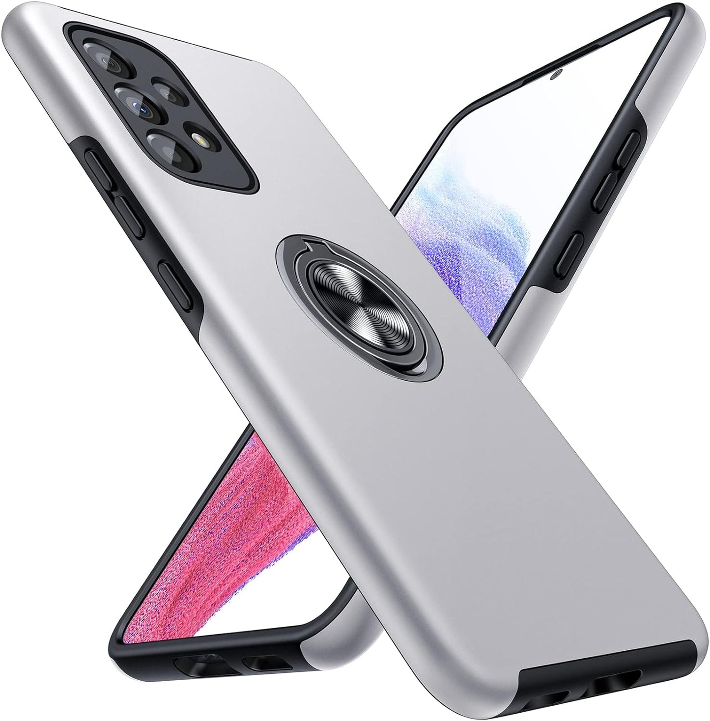 JAME for Samsung A53 5G Case, Galaxy A53 5G Case with Shockproof Protective Case with Rotatable Kickstand for Samsung Galaxy A53 5G Case, Black  JAME Silver  