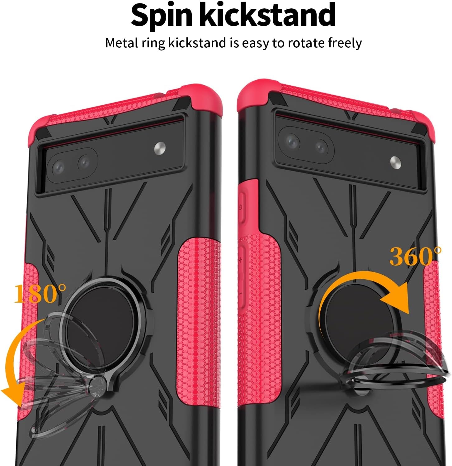 Military Case for Google Pixel 6A 5G 2022 Tough Rugged Dual Layer Case Hybrid Cover with 360°Ring Holder Kickstand for Google Pixel 6A 5G 2022  XBS-Better   