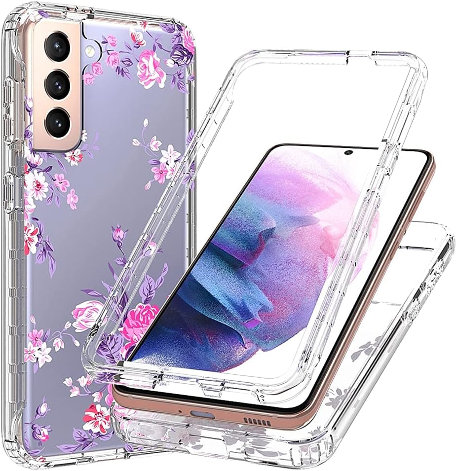 Vokuha for Galaxy S21 plus Case,Samsung S21 + Case, Cute Clear Gradient Slim Shockproof Soft Flexible TPU Back Phone Protective Cover for Samsung Galaxy S21 plus 5G (Black/Gold)  Vokuha Qiangweihua  