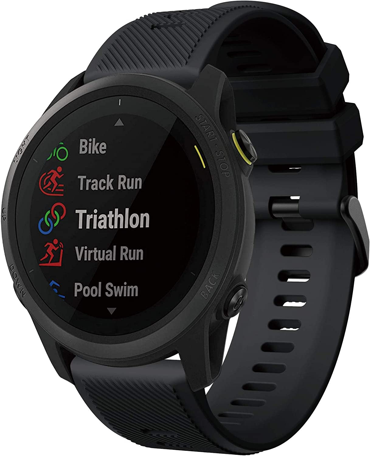 Senter Band for Garmin Forerunner 745 Band,22Mm Soft Silicone Sport Replacement Strap Band Compatible with Garmin Forerunner 745 Smart Watch  Senter Black 22mm 