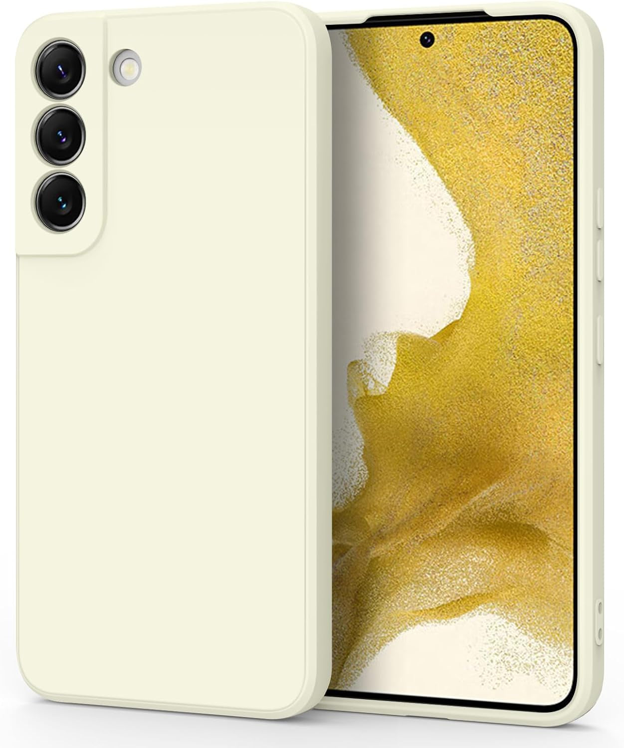 Vanjua [2 Pack] for Samsung Galaxy S22 Case, Stylish Liquid Silicone Slim Full-Body Protective Cover for Samsung Galaxy S22 5G 6.1 Inch Phone Case (Navy Blue+Light Cyan)  Vanjua Z White  