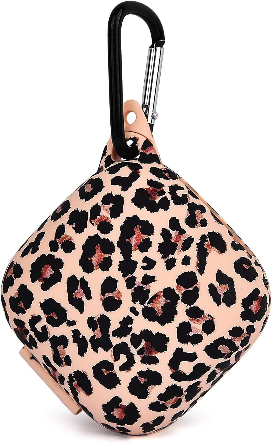 AIRSPO Silicone Case Cover for Powerbeats Pro Anti-Lost & Shockproof Easy Carrying Protective Case with Keychain (Leopard Print)  AIRSPO   