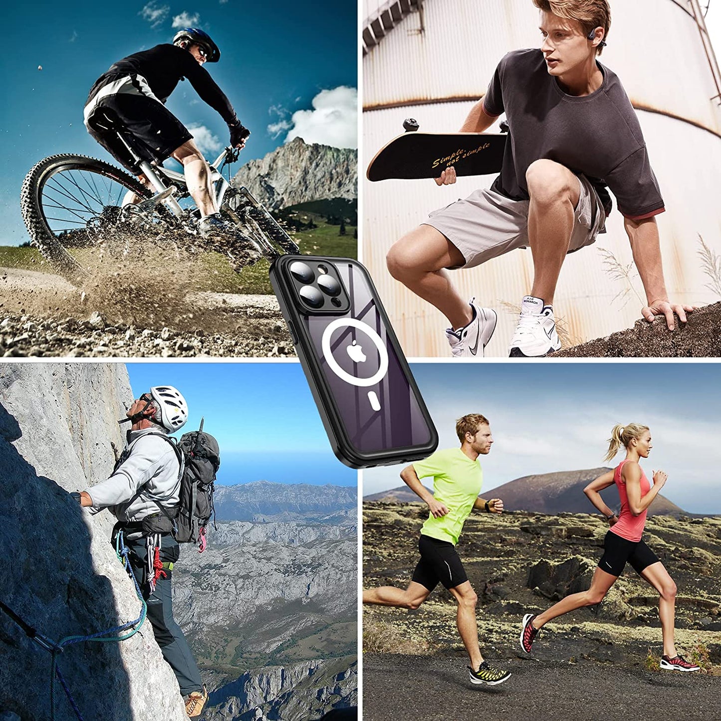 MOZOTER for Iphone 14 Pro Max Case Waterproof,Built-In 9H Tempered Glass Screen Protector [Real 360][IP68 Underwater][14Ft Military Dropproof][Dustproof][Compatible with Magsafe] - Black/Clear  MOZOTER   