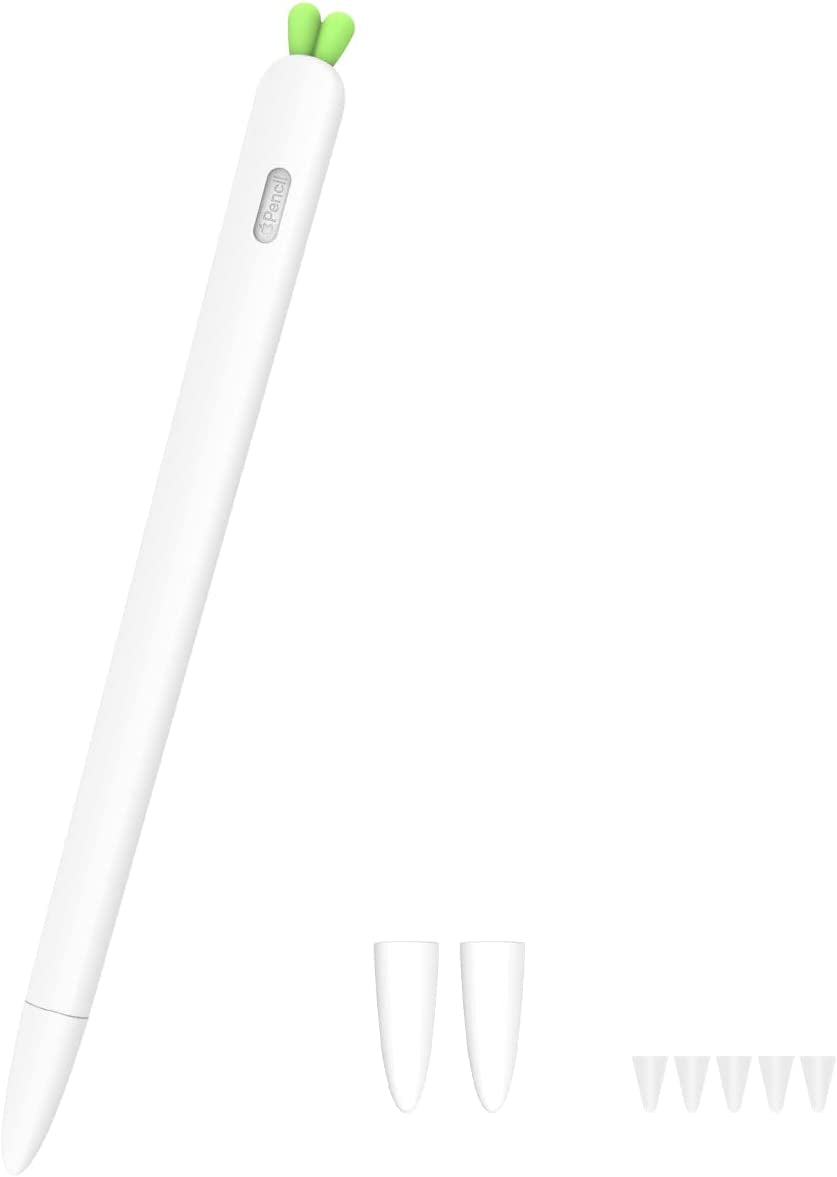 Love Mei for Apple Pencil Silicone Holder Sleeve for 2Nd Generation Protective Skin Cover Magnetic Case and Nib Cover Non-Slip Smooth Grip Cute Carrot Accessories for Ipad Pro  LOVE MEI 2nd White  