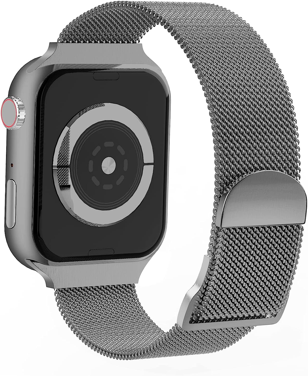 Magnetic Mesh Metal Bands Compatible with Apple Watch Band 38Mm 40Mm 41Mm 42Mm 44Mm 45Mm 49Mm for Milanese Sport Clasp Loop Strap Women Men for Iwatch Series 8 7 SE 6 5 4 3 2 1  HYRUNHX Space Gray 42/44/45/49mm 
