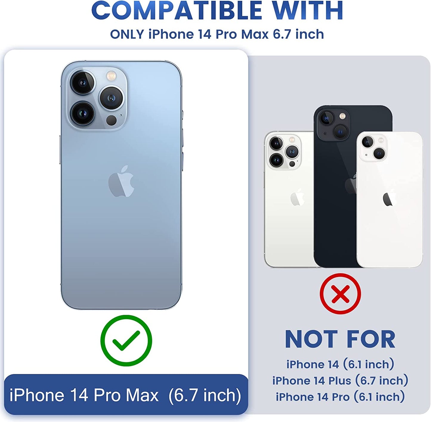 NULETO 【3 in 1】 for Iphone 14 Pro Max Case, Iphone 14 Pro Max Magsafe Case with 9H Tempered Glass Screen Protector & Camera Lens Protector Full-Body Protective Heacy Duty Shockproof Slim Thin - Clear  Nuleto   