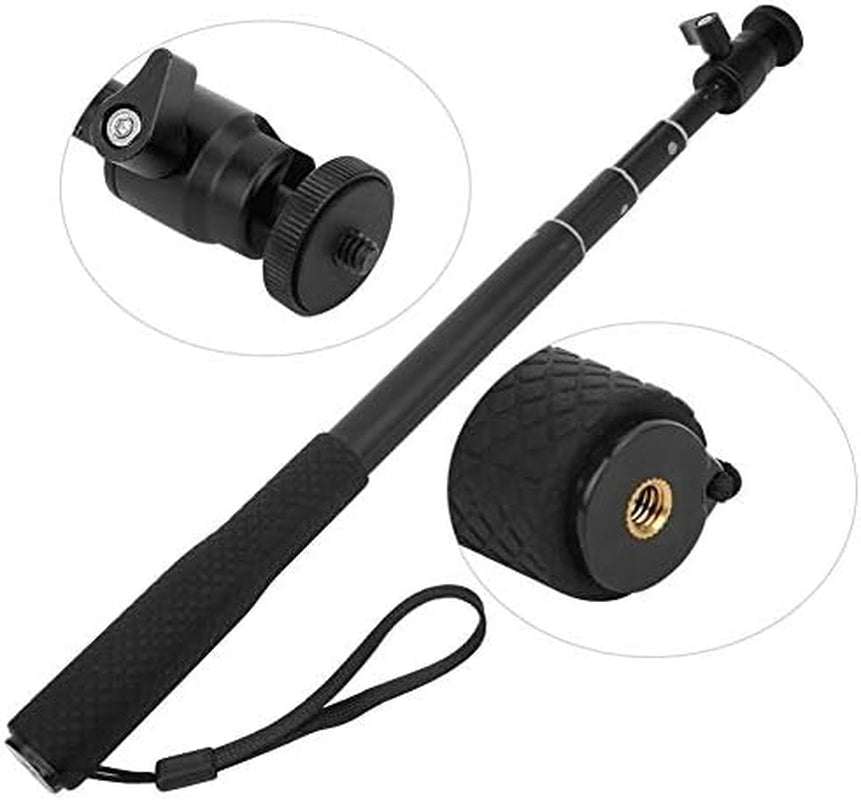 4 Sections Selfie Stick Telescopic Wireless Remote and Tripod Stand Selfie Stick, Ballhead Selfie Stick Tripod for Phone Vlog Video Shooting Live 1/4'' Screw Hole  Walfront   
