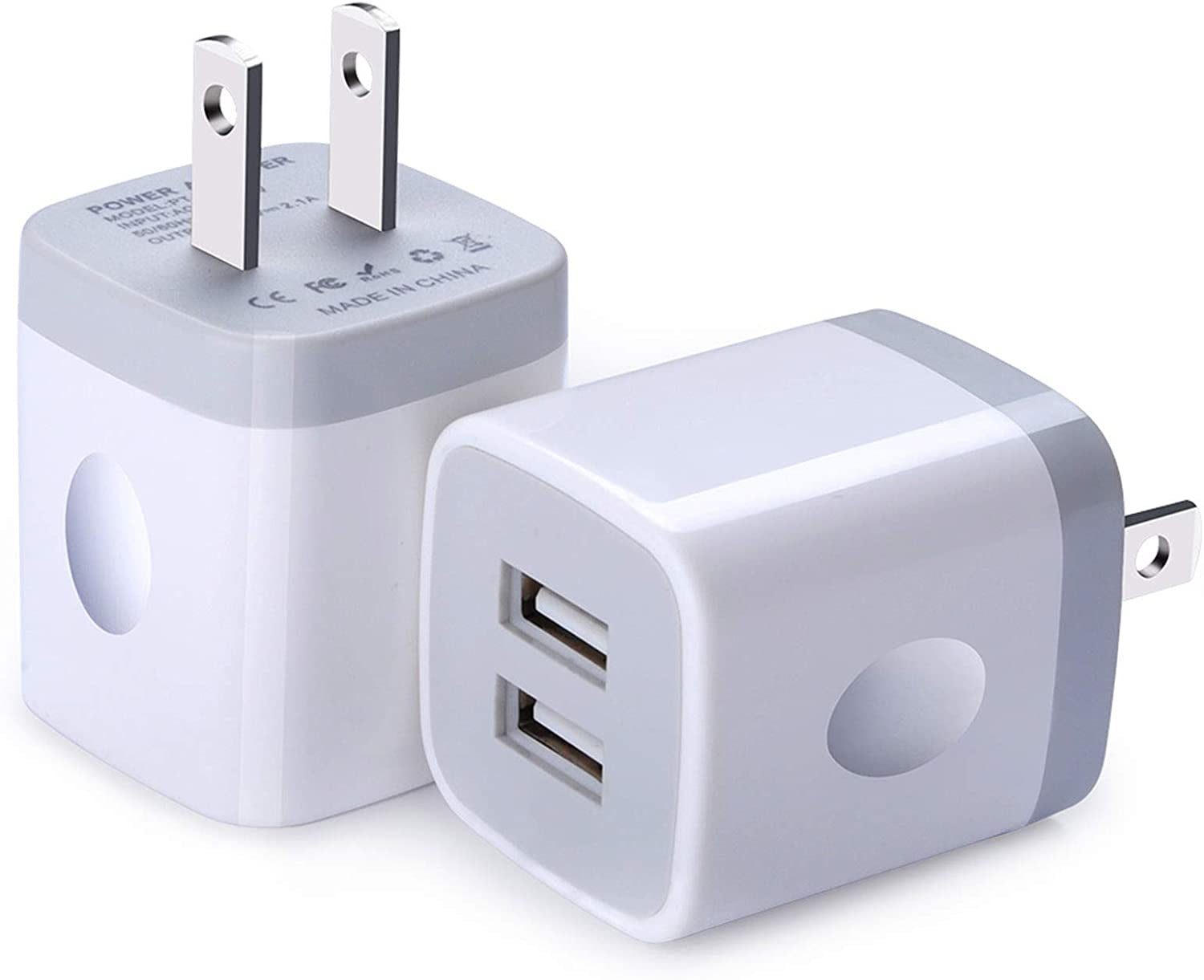 USB Wall Charger, Fivebox 2Pack Dual Port 2.1Amp Fast Wall Charger Brick Base Adapter Charging Block Charger Cube Plug Charger Box for Iphone 14 13 12 11 Pro X 6 6S 7 8 Plus, Ipad, Samsung, Android  Shenzhen Putuo Technology Co.,Ltd   