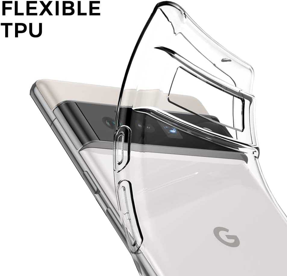 Aeska Google Pixel 6 Pro Case Clear, [Not for Google Pixel 6] Ultra [Slim Thin] Flexible Clear TPU [Scratch-Resistant] Gel Rubber Soft Silicone Protective Case Cover for Google Pixel 6 Pro (Clear)  Aeska   
