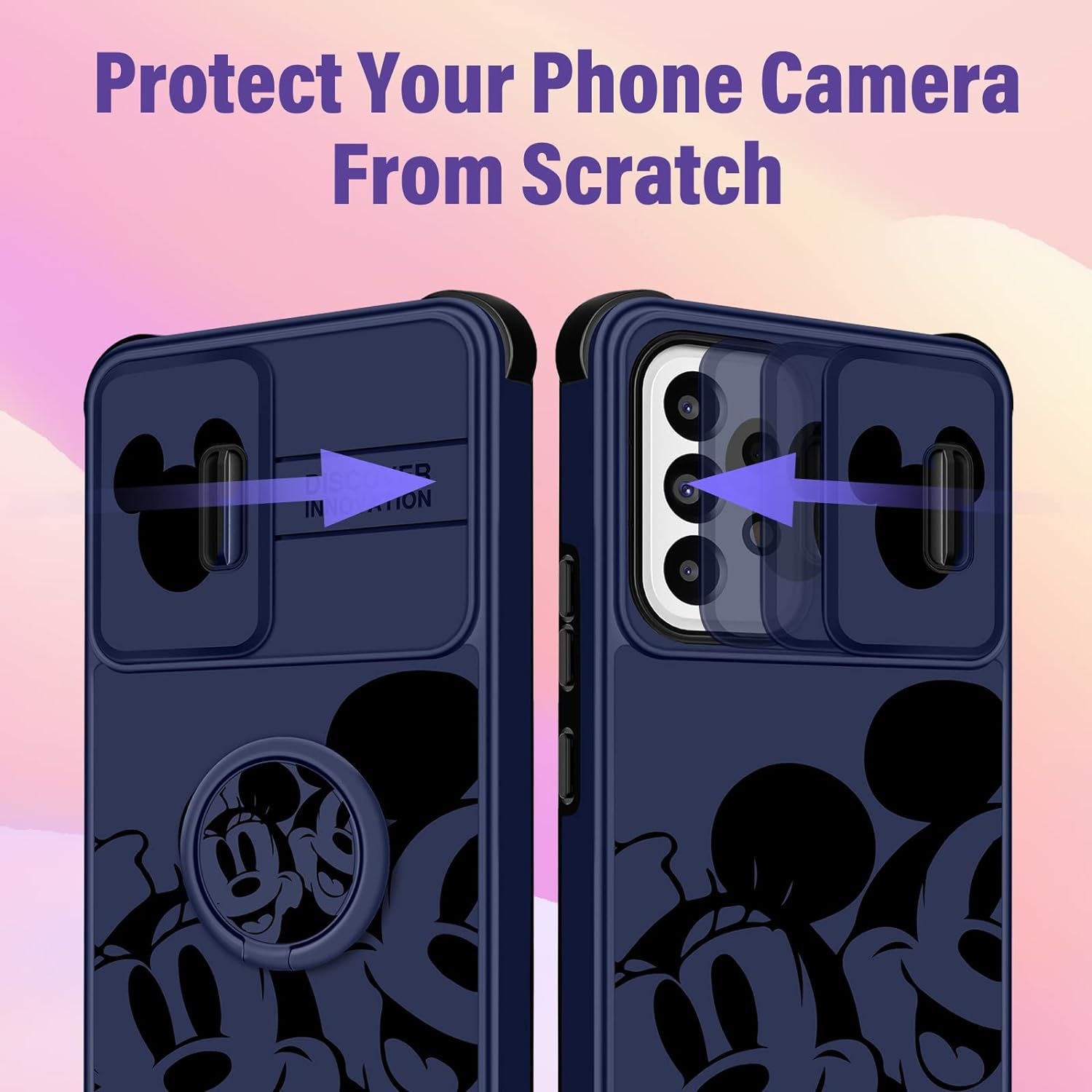 Oqpa for Samsung Galaxy A53 5G Case Cute Cartoon for Women Girly Girls Boys Kids Kawaii Funny Samsung A53 Phone Case Cover with Camera Cover+Ring Holder for Galaxy A53 5G, Happy Miki  meitong2020   