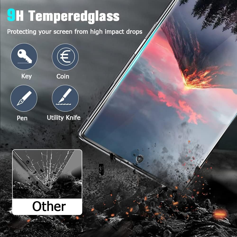 [2+2 Pack] Galaxy S20 Ultra Screen Protector and Camera Lens Protector,Fingerprint Unlock,3D Full Coverage,For Samsung Galaxy S20 Ultra (6.9 Inch) 9H Hardness Tempered Glass Screen Protector  OuYteu   