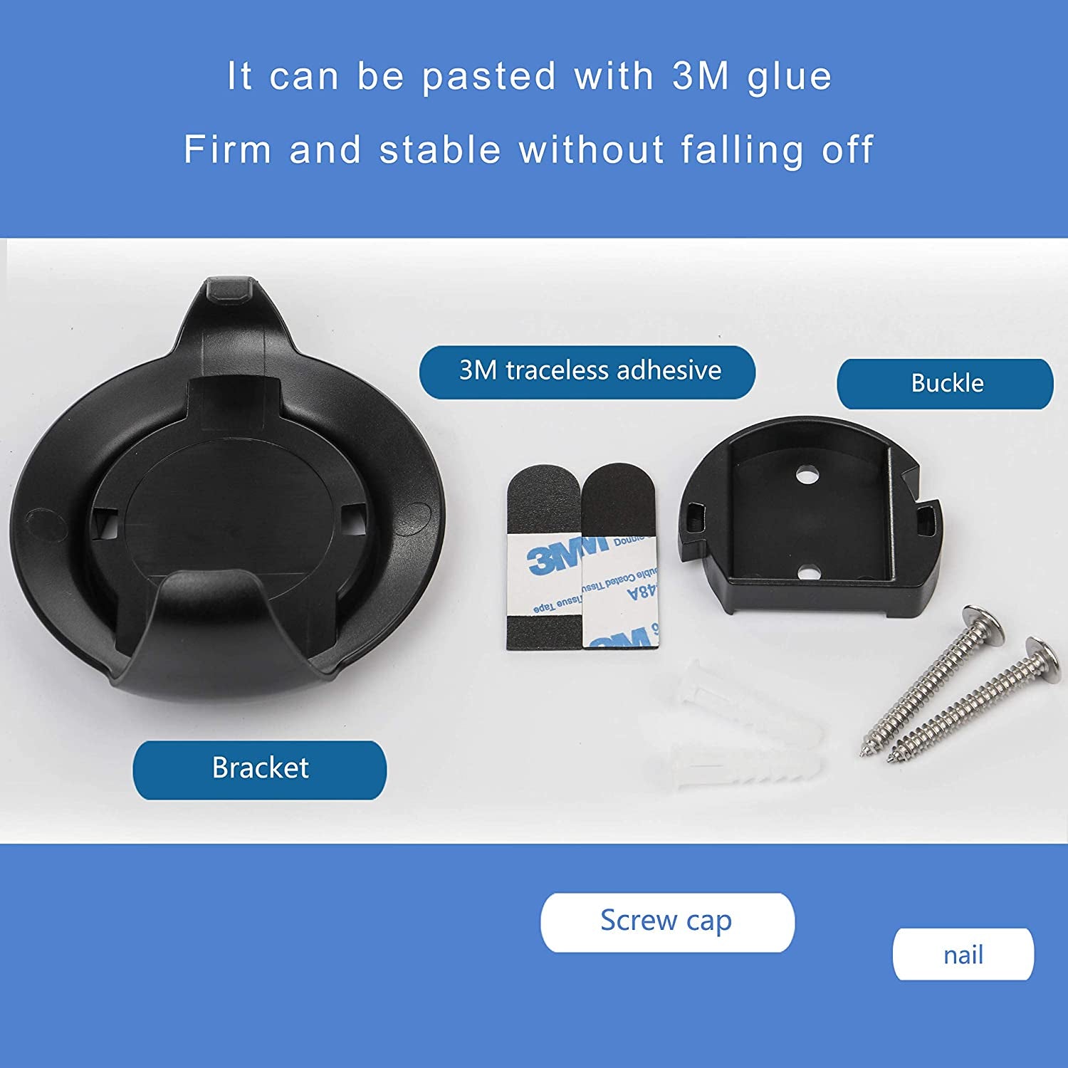 WIDEPLORE Echo Dot Wall Mount Holder for 3Rd Generation, Built-In Cable Management Space-Saving Accessories for Dot(3Rd Gen) Smart Speakers, with Sticking Tape and Drill Nail-Black  WIDEPLORE   