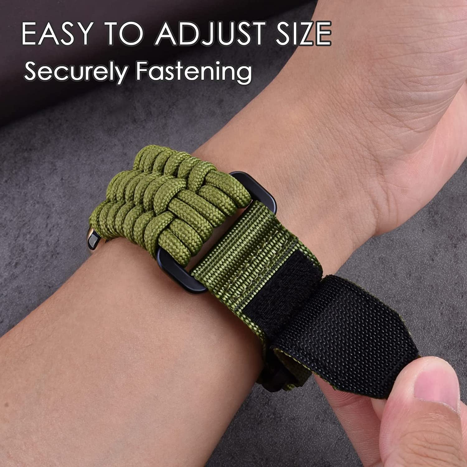 CAGOS Compatible with Apple Watch Band 49Mm 45Mm 44Mm 42Mm, Rugged Survival Paracord Nylon Strap Braided Sport Loop for Iwatch Bands Ultra Series 8 7 6 5 4 3 2 1 SE Men  CAGOS   