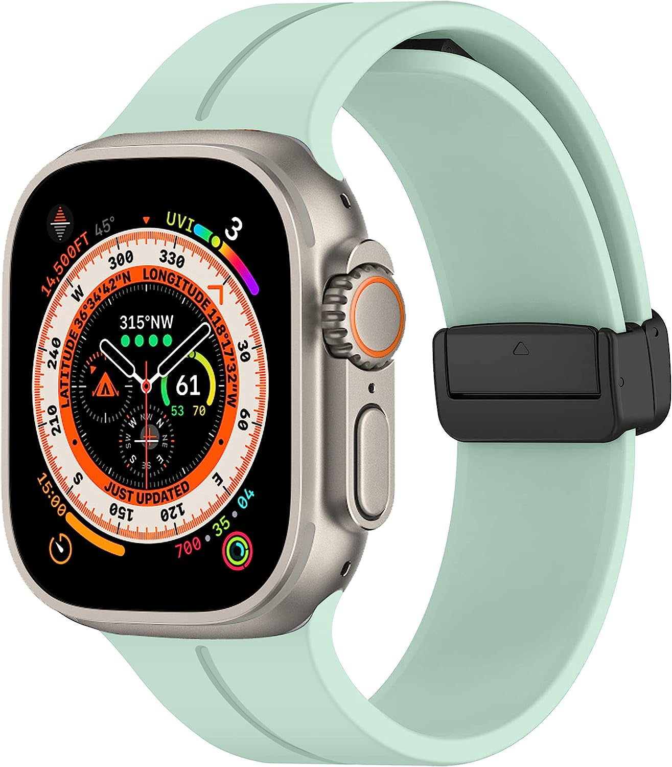 Magnetic for Apple Watch Ultra Band 49Mm 45Mm 44Mm 41Mm 40Mm Iwatch Bands 38Mm 42Mm Men/Women,Soft Sport Silicone Replacement Wristband Correa Strap for Apple Watch Band Series 8/7/6/5/4/3/2/1/SE  DMVEIMAL 09-Turquoise 42mm 44mm 45mm 49mm 