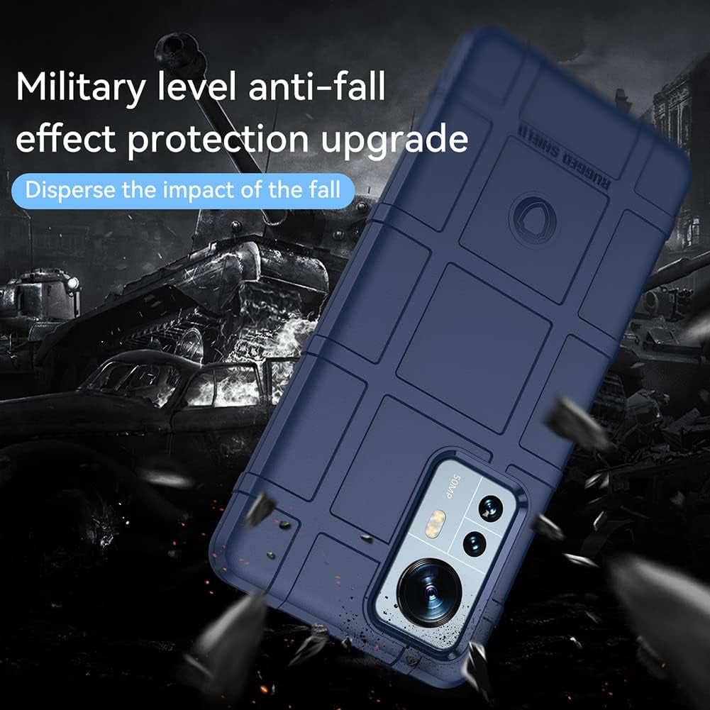 Monwutong Slim Fit Phone Case for Xiaomi 12 Pro, Rugged Shield Case with Military Grade Shockproof,Drop-Tested and Camera Lens Protection Cover for Xiaomi 12 Pro, HD Blue  Monwutong   