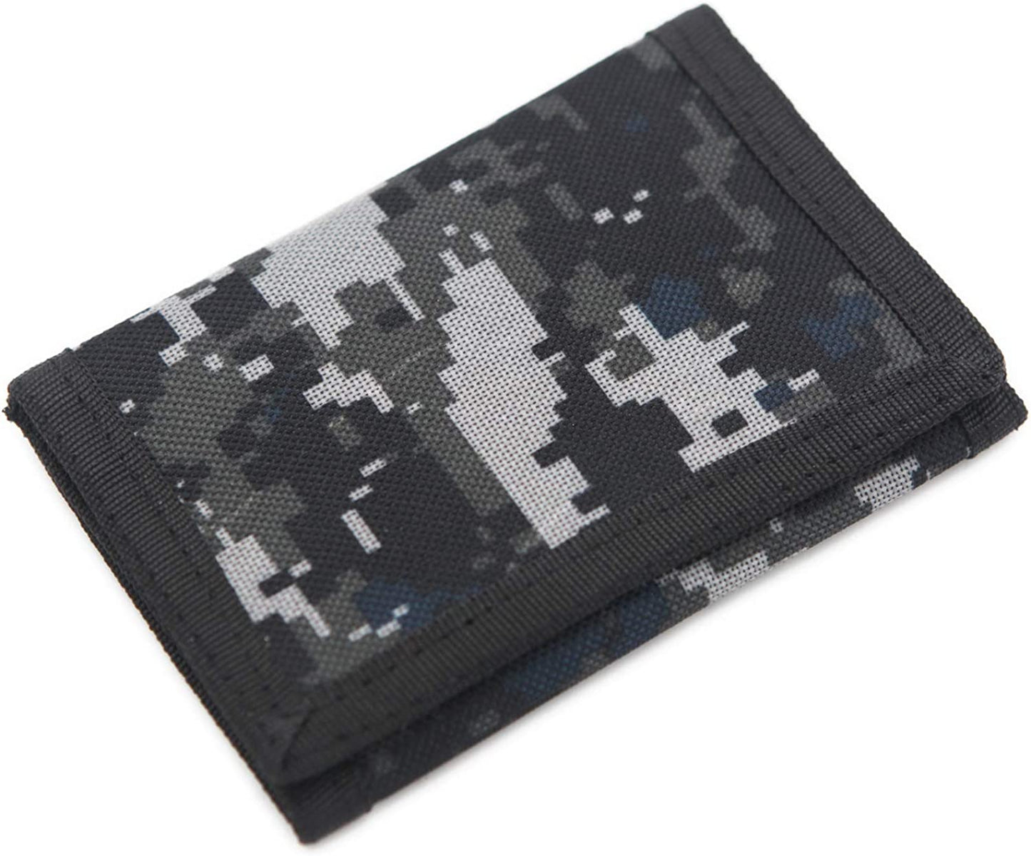 AI-DEE RFID Trifold Canvas Outdoor Sports Wallet for Kids - Front Pocket Wallet with Magic Sticker  AI-DEE Digital Gray  