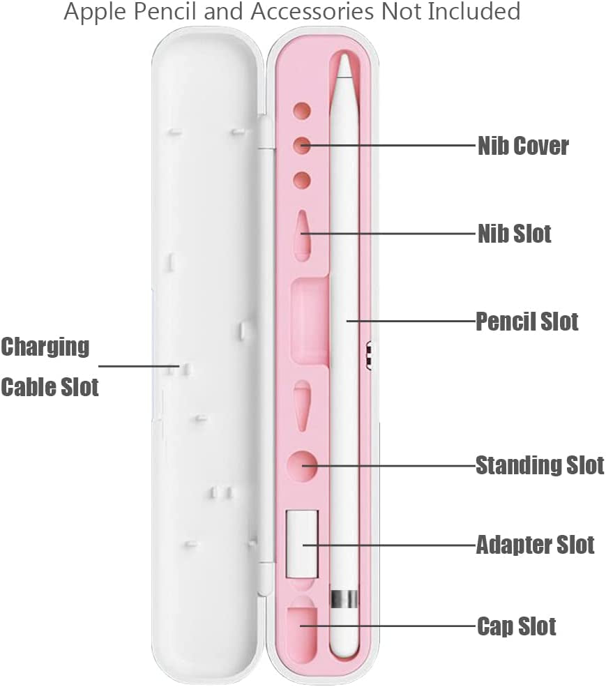 YINVA Pencil Case for Apple Pencil 1St Generation/ Apple Pencil 2Nd Generation Case Holder, Pen Accessories Storage Case Box Cover Design for Apple Ipad Pencil Accessories Tips(Pink)  YINVA   