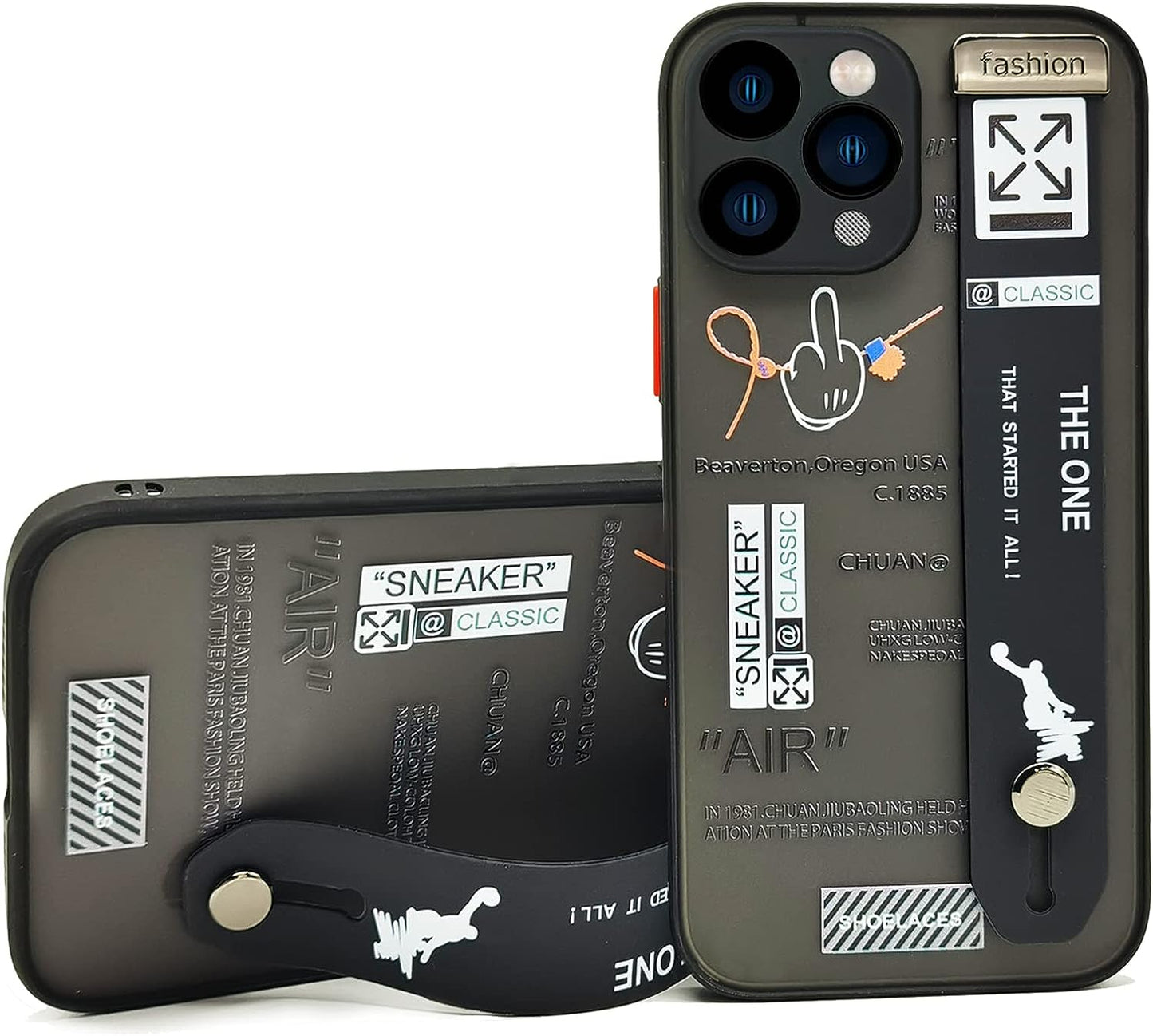 YIJIBANG for Iphone 12 Pro Case with Design Basketball Sports Shoes Pattern Slim Thin Clear Hard Back Shockproof with Adjustable Wristband Kickstand Loopy Phone Cover Men Boys Cool White Black  PTyouhaowei Flyers Sports Iphone 11 Pro Max 