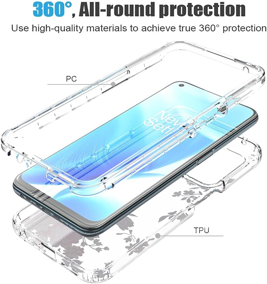 Zoeirc Case for Oneplus Nord N200 Case, Oneplus N200 5G Clear Case for Girls, Soft TPU 360 Full Body Shockproof Hybrid Bumper Crystal Clear Phone Case Cover for Oneplus Nord N200 5G (Rose Flower)  Zoeirc   