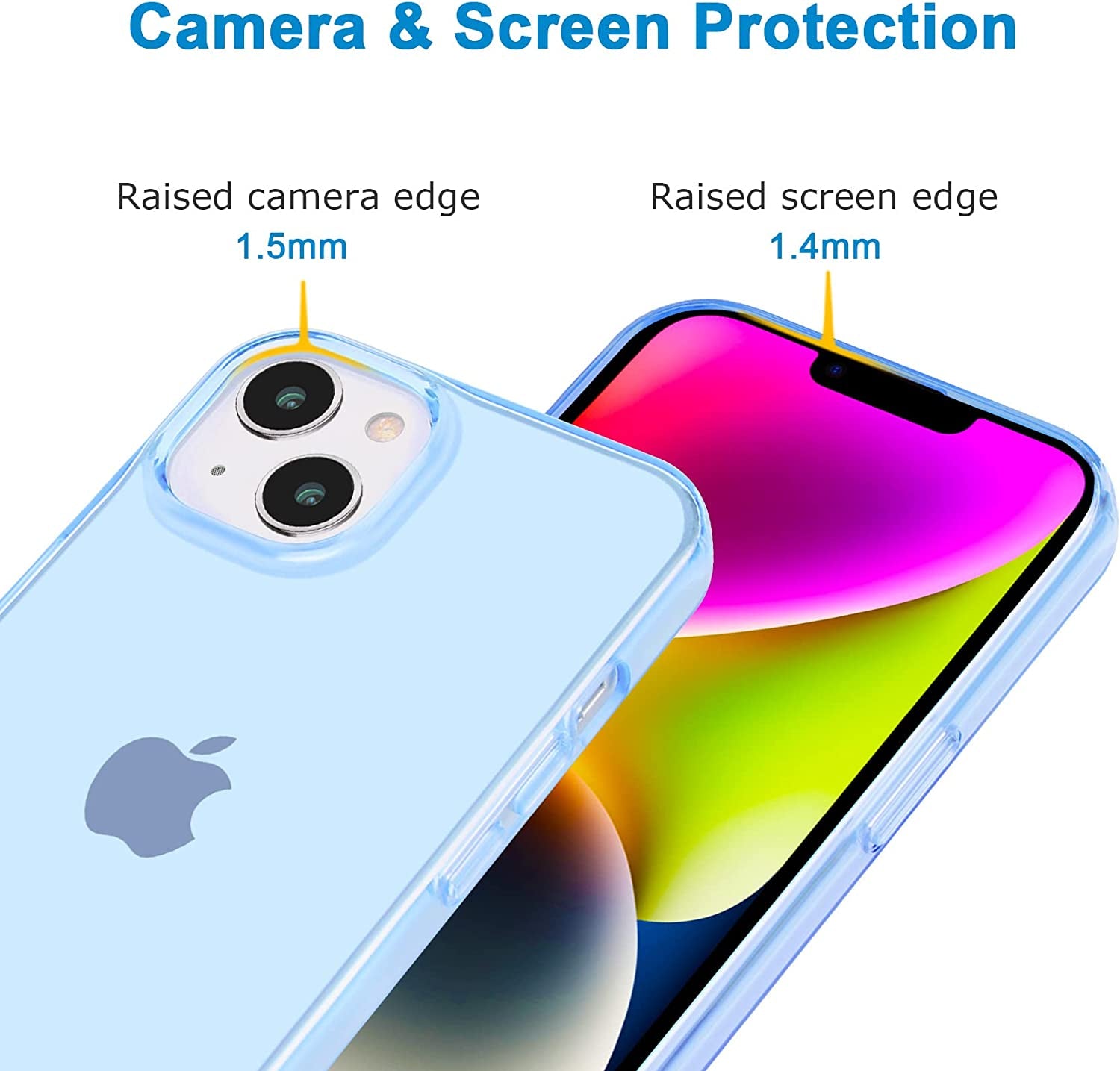 Jjgoo Compatible with Iphone 14 Case Clear, Soft Shockproof Protective Slim Thin Phone Bumper Cover Transparent Phone Case for Iphone 14-6.1 Inch 2022, Translucent Blue  JJGoo   