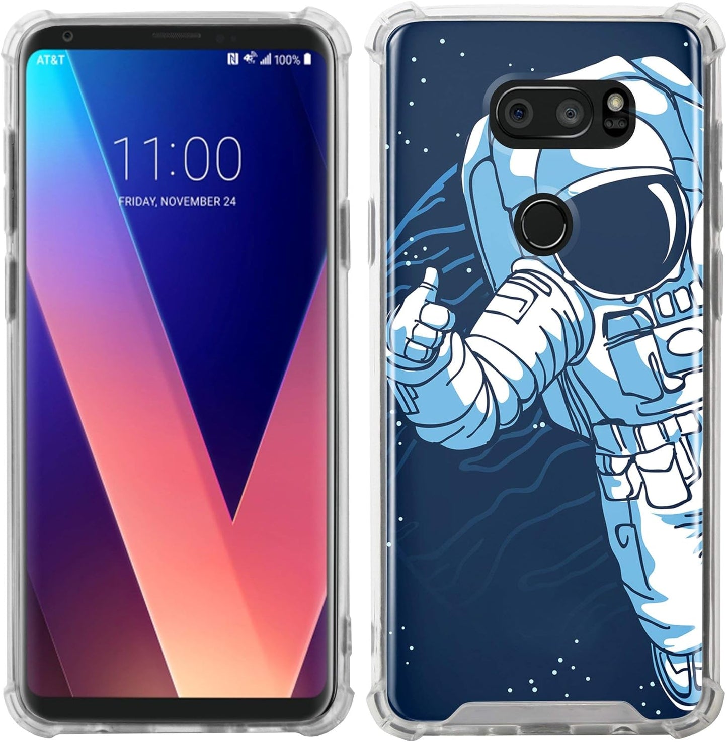 Casesondeck Case Compatible with [LG V30S Thinq and LG V30] Slim Precise Fit TPU Case, Scratch Protection Unique Design (Astronaut)  CasesonDeck   