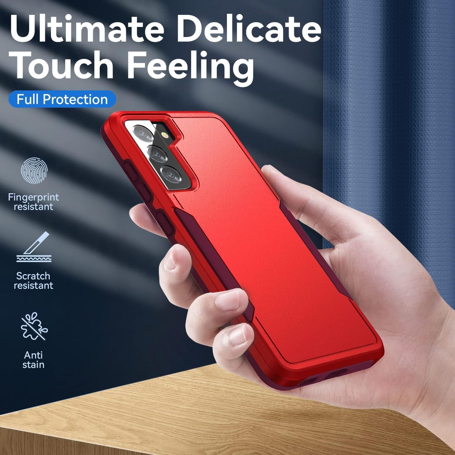 For Samsung Galaxy S21 Case, Galaxy S21 Case with HD Screen Protector [Military Grade Drop Tested] Heavy-Duty Tough Rugged Shockproof Protective Case for S21, Red  BOYOSS   
