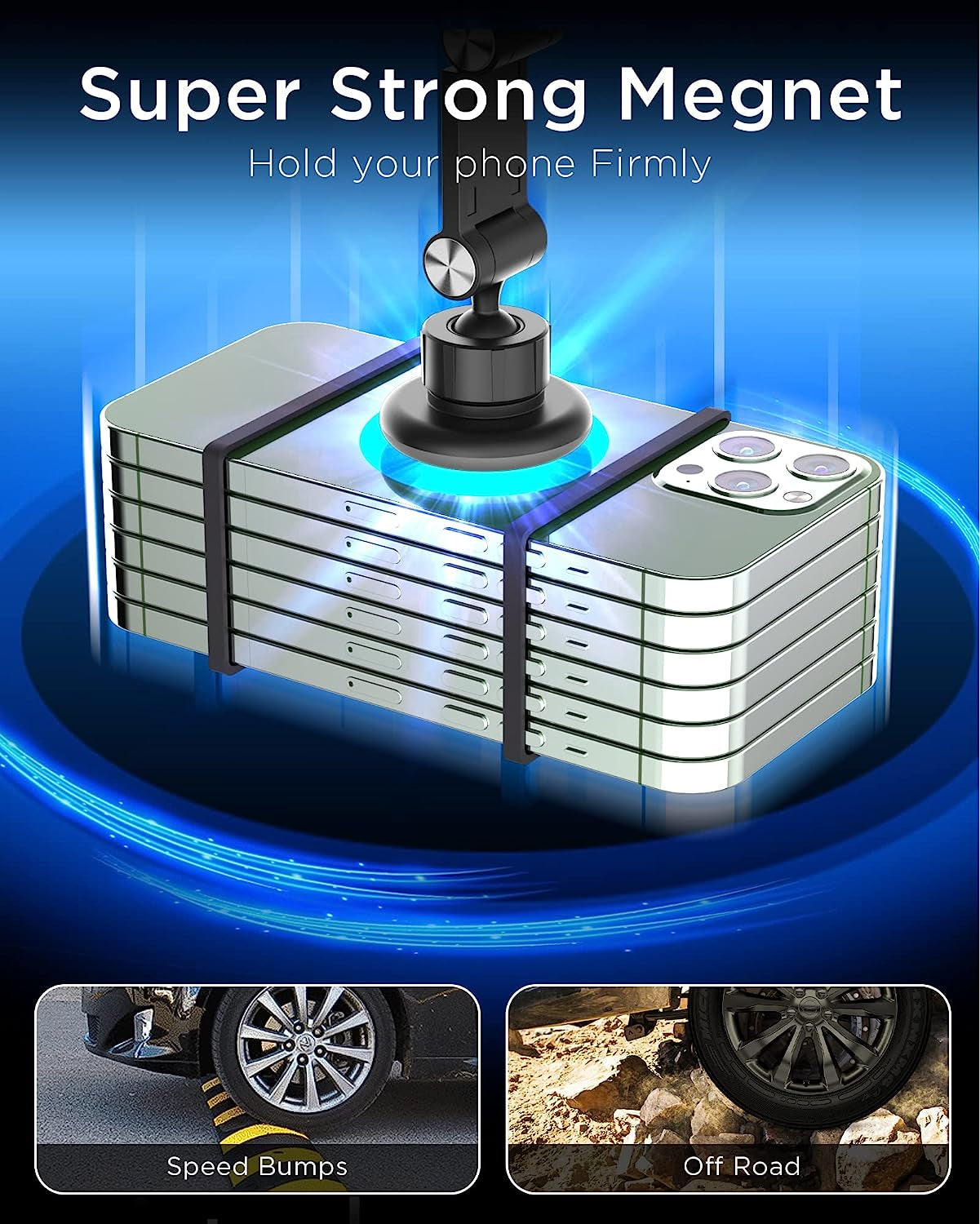 TOKARIGO Magnetic Phone Mount for Laptop and Car [Strong Magnet][Adjustable Extendable Telescopic Arm][360° Free Rotation] Holder Suitable Dashboard Screens Compatible Tesla Model 3/Y/X/S, Black  TOKARIGO   