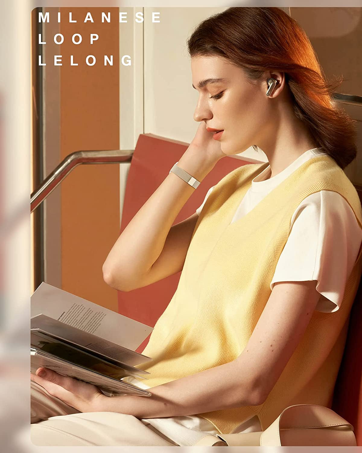 LELONG Women Slim Watch Band for Apple Watch 38Mm 40Mm 41Mm 42Mm 44Mm 45Mm, Stainless Steel Mesh Loop Magnetic Clasp Replacement for Iwatch Bands Series 8 7 SE 6 5 4 3 2 1  LELONG   