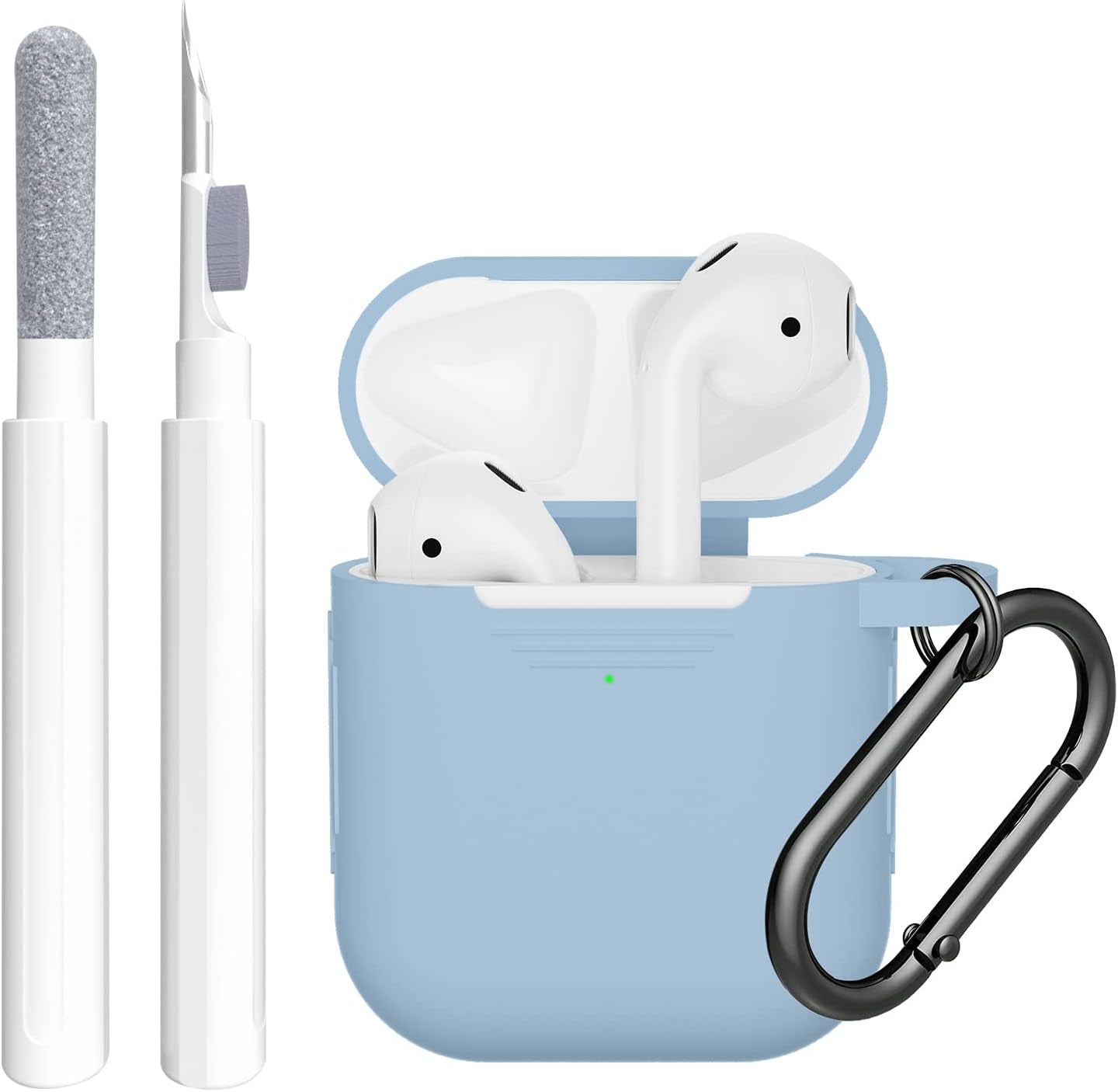 SUPFINE (2 in 1) for Airpod Case Cover, Soft Silicone Protective and Airpod Cleaner Kit Compatible with Airpods 2Nd Generation Charging Case (Bean Pink)  SUPFINE Sky Blue  