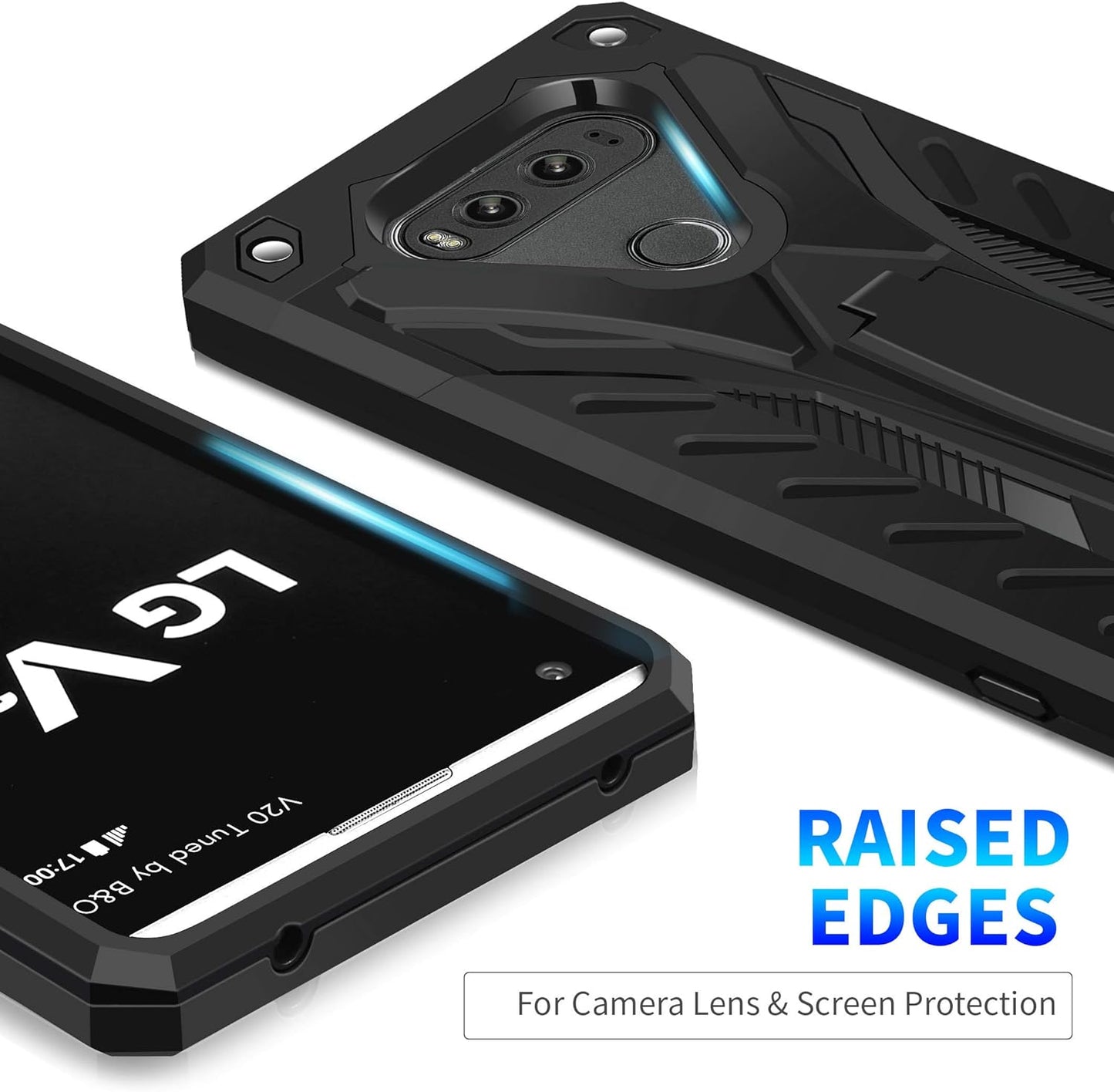 AFARER Case Compatible with LG G6 5.7 Inch, Military Grade 12Ft Drop Tested Protective Case with Kickstand,Military Armor Dual Layer Protective Cover - Black  AFARER   