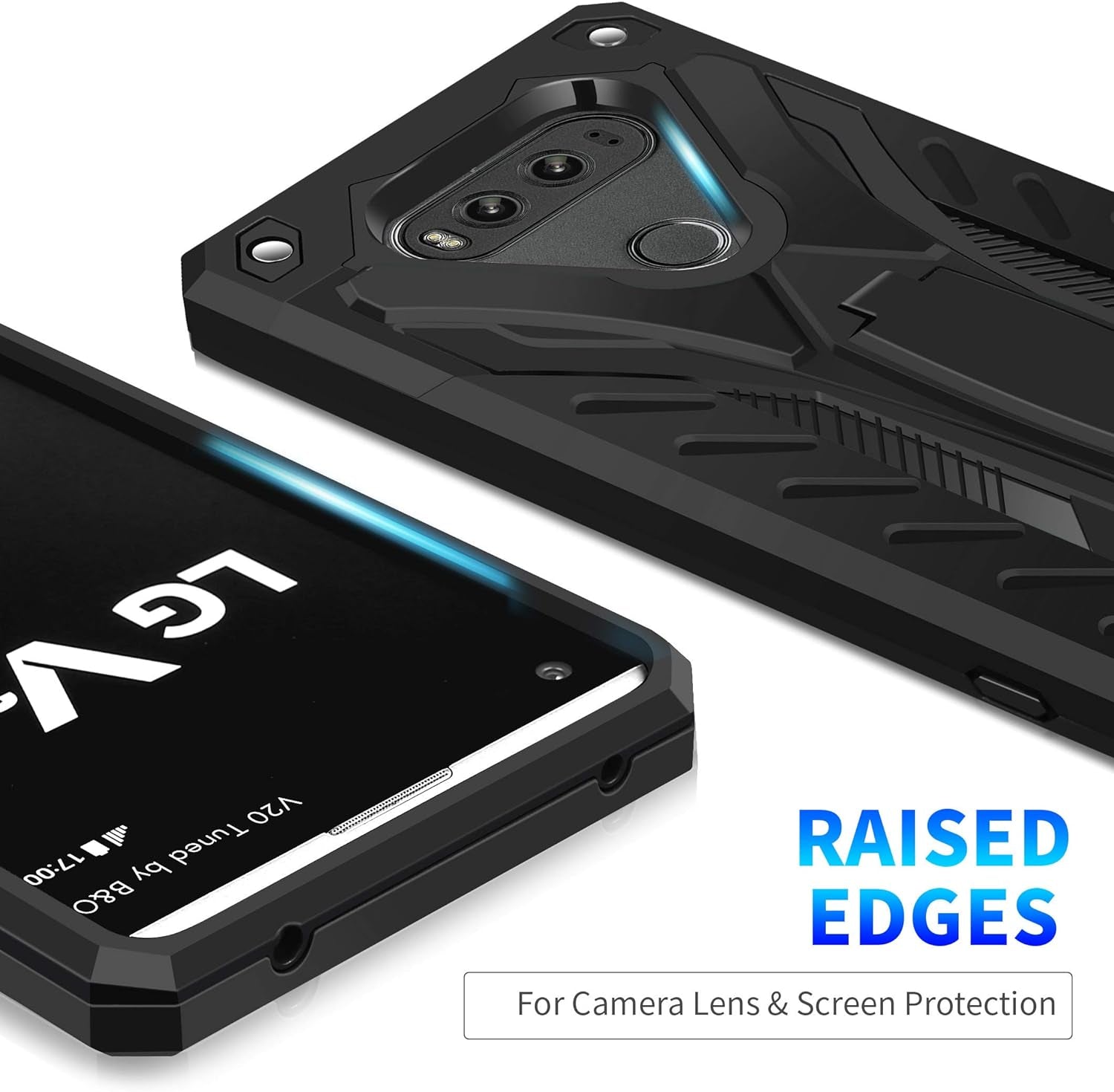 AFARER Case Compatible with LG G6 5.7 Inch, Military Grade 12Ft Drop Tested Protective Case with Kickstand,Military Armor Dual Layer Protective Cover - Black  AFARER   